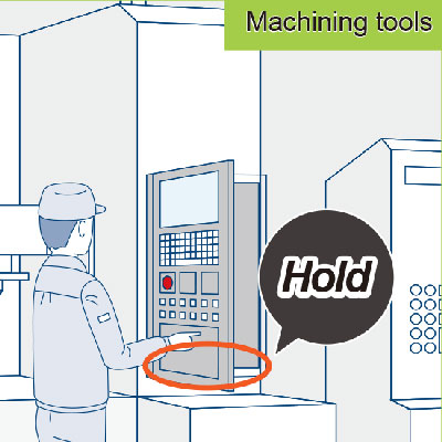 Example of use of torque hinges in monitor panels of machining tools